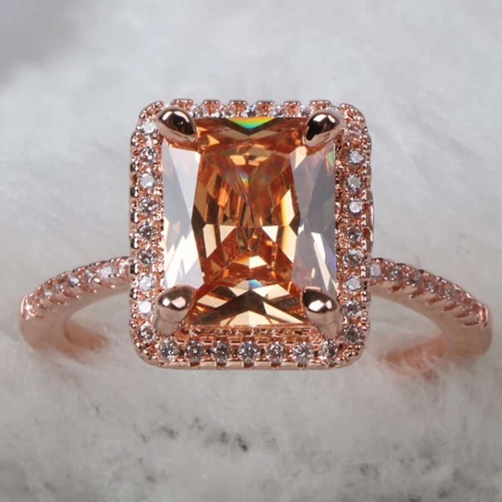 18K rose gold diamond engagement ring - Picture 4 of 5